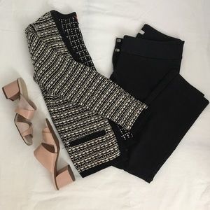 Merona Black and Ivory Retro Cardigan